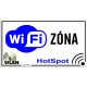 WiFi Zóna tábla 12,5 cm x 22,5 cm 