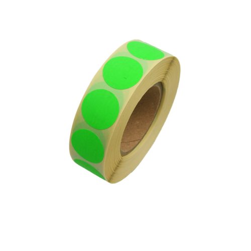 Neon színű felirat nélküli körmatrica 20 mm 1000 db/tekercs zöld