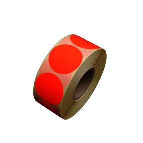   Neon színű felirat nélküli körmatrica 38 mm 1000 db/tekercs piros