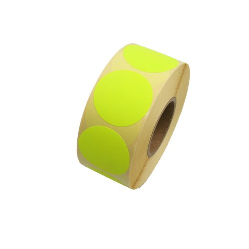 Neon színű felirat nélküli körmatrica 38 mm 1000 db/tekercs sárga