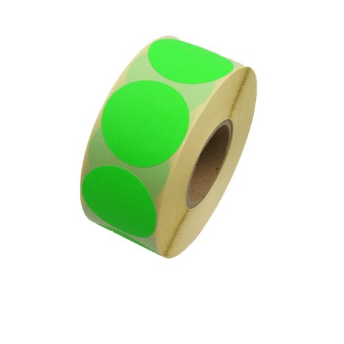 Neon színű felirat nélküli körmatrica 38 mm 1000 db/tekercs zöld